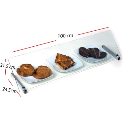 Vitrina de cristal con perfiles aluminio 1000x245x215