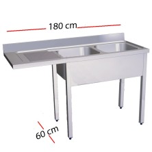 Fregadero para lavavajillas 180 x 70 cm -dos cubas