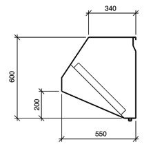 Campana industrial de 60 cm de alto x 55 cm con motor desde 60 cm a 2 metros