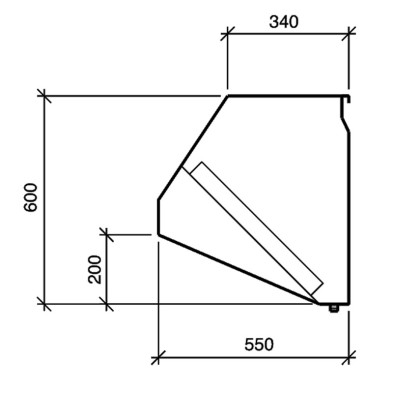 Campana industrial de 60 cm de alto x 55 cm con motor desde 60 cm a 2 metros
