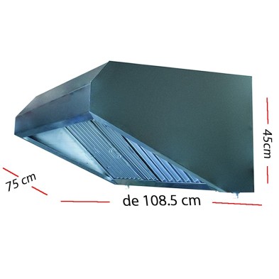 Campana industrial de 108.5.5 x 75 cm y 45 cm de altura