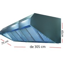 Campana industrial de 45 cm de alto x 75 cm desde 1 metro a 3.5 metros