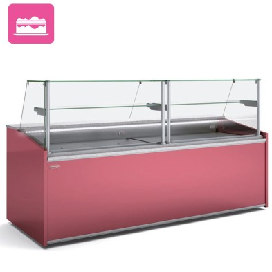 Vitrina pastelera con columnas y estantes de cristal VEGPC-10-10TF