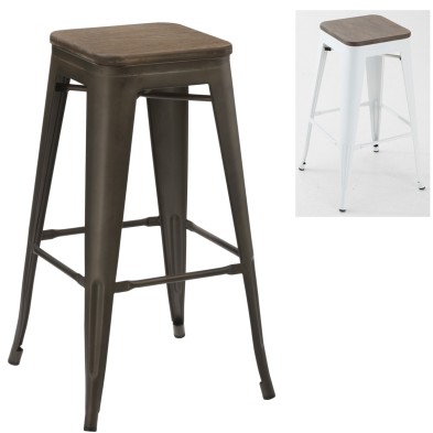 Silla para Bar de Hierro y Madera- CUARTE