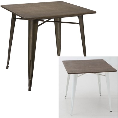 Mesa de Bar en Hierro y Madera 80x80 cm- Lagon