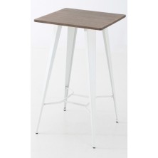 Mesa Alta de Bar en Hierro y Madera 60x60 cm- Lagon