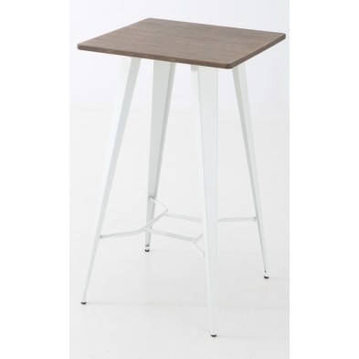 Mesa Alta de Bar en Hierro y Madera 60x60 cm- Lagon