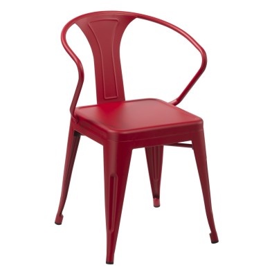 Sillón de bar tipo Tolix en hierro para uso exterior e interior.