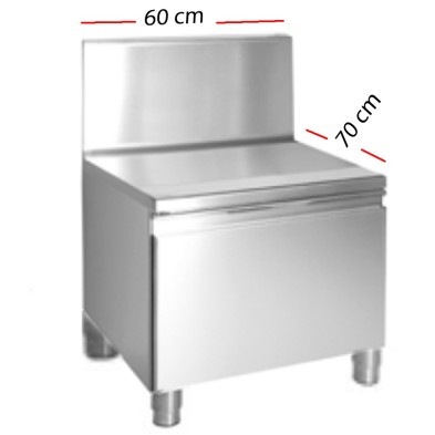 Mesa baja  inox Mural con Puerta  Fondo 70 cm -Altura 60cm