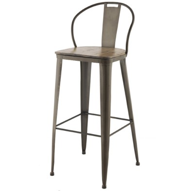 Taburete de Forja CRIPTANA Asiento Madera - Hostelería