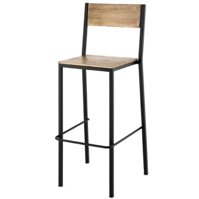 Taburete de Forja GONDOMAR Asiento Madera