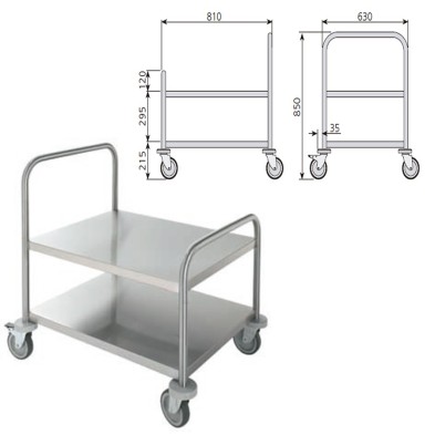 Carro para Envasadoras de Vacio 81x63 cm.- CEV