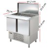 Mesa Fría para Pizzas de 91.2x70  GN1/1-1/6- MPGE-100