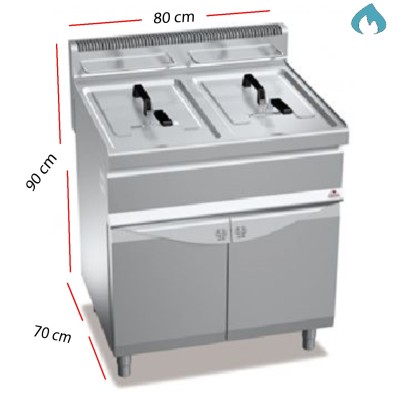 Freidora Industrial a Gas 15+15 L. de Pie - 03-GL15+15M