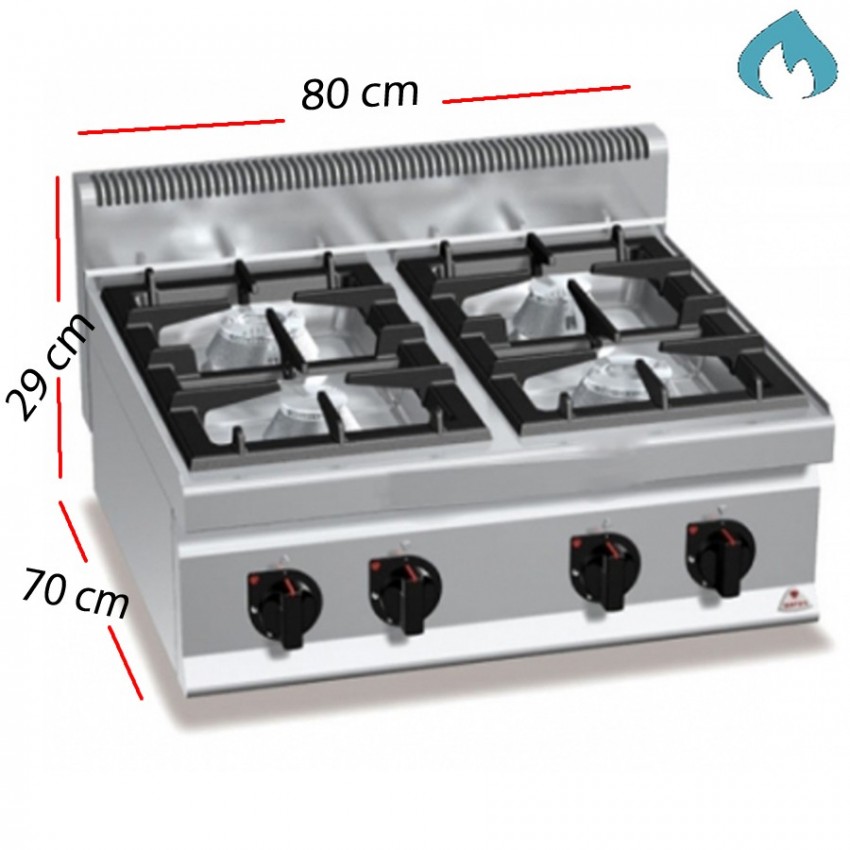 Cocina a Gas ECO sobremesa 4 Fuegos 19 Kw. 60x60