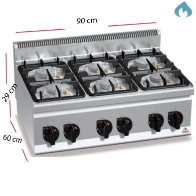 Cocina a Gas ECO sobremesa 4 Fuegos 19 Kw. industrial