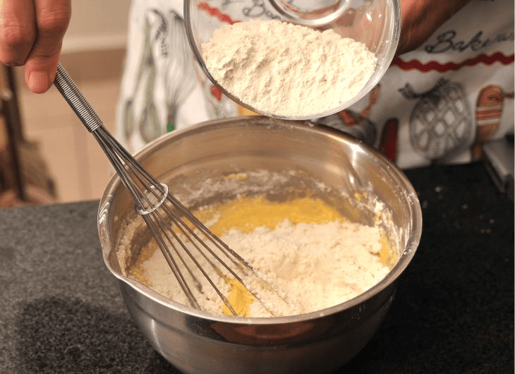 preparación de la masa de crepe